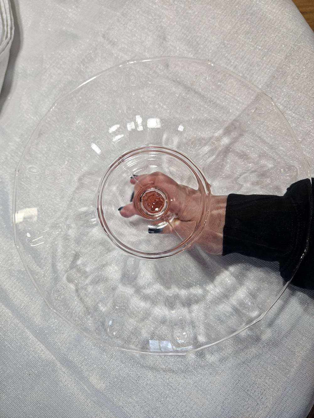 Cambridge Glass Co Pink Depression Glass Single-Tier Serving Platter with Handle - Picture 10 of 14